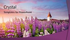  Presentation with christian church - Cool new PPT theme with great view of vikurkirkja christian backdrop and a light blue colored foreground