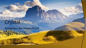  Presentation with group - Beautiful PPT theme featuring great view on the sassolungo backdrop and a teal colored foreground