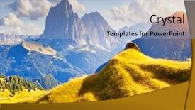  Presentation with small group top view - PPT theme with great view on the sassolungo background and a  colored foreground