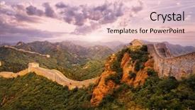  Presentation with skyline - Audience pleasing theme consisting of great wall and skyline backdrop and a lemonade colored foreground
