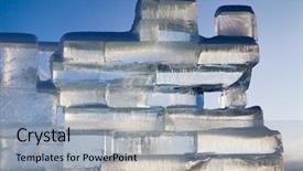  Presentation with ice block - Theme featuring great wall built of ice background and a light gray colored foreground