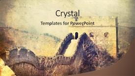  Presentation with vintage art - Presentation theme featuring great wall china vintage styled background and a lemonade colored foreground