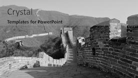  Presentation with china - Slides consisting of great-wall-in-black background and a light gray colored foreground