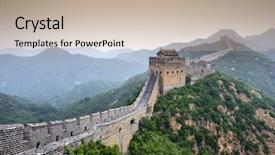  Presentation with great wall travelling - Audience pleasing presentation consisting of calm day charming dark-haired man sitting in a rocking chair in a room decorated for christmas and posing resting his chin on his hand and looking away backdrop and a soft green colored foreground