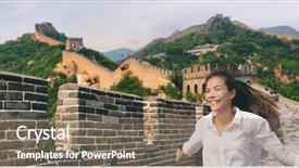  Presentation with asia trip - Amazing presentation design having great wall of china backdrop and a gray colored foreground