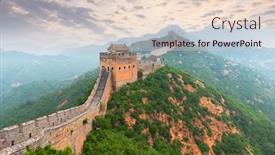  Presentation with china - PPT theme having great wall of china at the jinshanling section at dusk background and a lemonade colored foreground