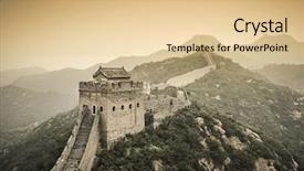  Presentation with china - Colorful PPT theme enhanced with blockade - great wall of china backdrop and a lemonade colored foreground