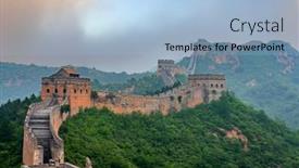  Presentation with china - Slide deck enhanced with great-wall-of-china background and a light blue colored foreground