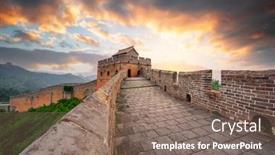  Presentation with china - Presentation theme enhanced with great-wall-of-china background and a violet colored foreground