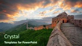  Presentation with china - Theme featuring great-wall-of-china background and a tawny brown colored foreground