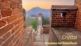  Presentation with china - Presentation theme consisting of great-wall-of-china background and a violet colored foreground