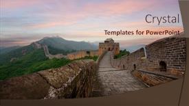  Presentation with china - PPT theme consisting of great-wall-of-china background and a lemonade colored foreground