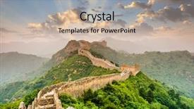  Presentation with china - Presentation featuring great wall of china background and a soft green colored foreground