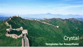  Presentation with china - Presentation theme consisting of great wall of china background and a ocean colored foreground