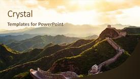  Presentation with sunshine - Slide deck consisting of great wall under sunshine background and a cream colored foreground
