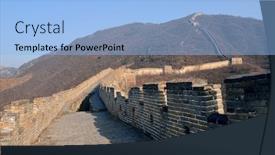  Presentation with winter blue - Cool new slides with great-wall-with-clear-blue backdrop and a light blue colored foreground