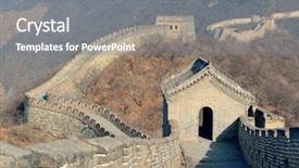  Presentation with winter blue - PPT layouts with great wall with clear blue background and a gray colored foreground