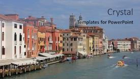  Presentation with street - Cool new presentation with great-water-street-grand-canal backdrop and a teal colored foreground