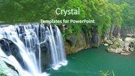  Presentation with taiwan - Slide set featuring great waterfall in taiwan background and a forest green colored foreground