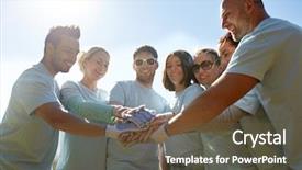  Presentation with ecology - Presentation theme featuring great work - volunteering charity people gesture background and a tawny brown colored foreground