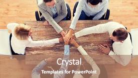  Presentation with team work - Cool new presentation theme with team work concept - close backdrop and a coral colored foreground