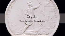  Presentation with medal - Slide set having greatest achievement - plaster copy of medal background and a light gray colored foreground