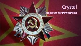  Presentation with soviet - Audience pleasing presentation theme consisting of greatest achievement - soviet military award for ww2 backdrop and a  colored foreground