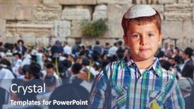  Presentation with jewish western wall - Theme with greatest-shrine-of-judaism background and a ocean colored foreground