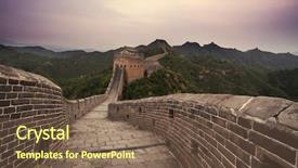  Presentation with china - Slides enhanced with greatwall the landmark of china background and a tawny brown colored foreground