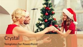  Presentation with christmas borders winter - Presentation theme consisting of gree - family christmas x-mas winter happiness background and a yellow colored foreground