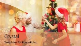  Presentation with winter family - Presentation design consisting of gree - family christmas x-mas winter happiness background and a  colored foreground