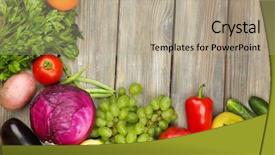  Presentation with frame of fruits and vegetables - Beautiful slides featuring gree - summer frame with fresh organic backdrop and a  colored foreground