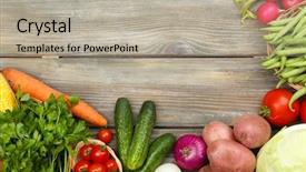  Presentation with fresh fruits vegetables - PPT layouts with gree - summer frame with fresh organic background and a mint green colored foreground