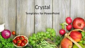  Presentation with frame of fruits and vegetables - Beautiful presentation theme featuring gree - summer frame with fresh organic backdrop and a light gray colored foreground