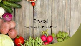  Presentation with frame of fruits and vegetables - Colorful presentation design enhanced with gree - summer frame with fresh organic backdrop and a mint green colored foreground