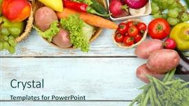  Presentation with fresh fruits vegetables groceries paper - PPT theme enhanced with gree - summer frame with fresh organic background and a sky blue colored foreground