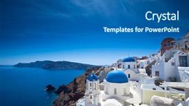  Presentation with santorini - Cool new theme with greece - gorgeous santorini scene backdrop and a ocean colored foreground