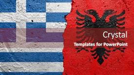  Presentation with concrete cracked - Theme with greece-and-albania-cracked-concrete background and a tawny brown colored foreground