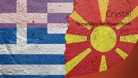  Presentation with concrete cracked - Slide deck enhanced with greece-and-northern-macedonia-cracked background and a red colored foreground