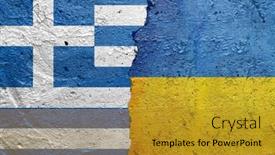  Presentation with concrete cracked - Slide set featuring greece-and-ukraine-cracked-concrete background and a gold colored foreground