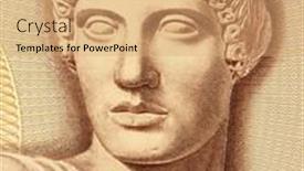  Presentation with god light - Theme having greece-circa-1987-god-apollo background and a coral colored foreground