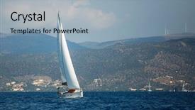  Presentation with yachting - Theme having greece sailing yacht boat background and a light blue colored foreground