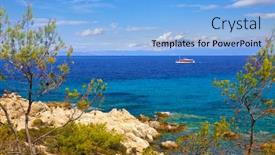  Presentation with greece blue - Audience pleasing presentation theme consisting of greece-sithonia-chalkidiki-near-paradise backdrop and a light blue colored foreground