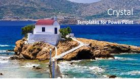  Presentation with travel - Cool new presentation with greece-travel-leros-island backdrop and a ocean colored foreground