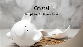  Presentation with greed - Presentation enhanced with greed - broken piggy bank with money background and a light gray colored foreground