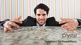  Presentation with greed - PPT layouts having greed - businessman at his office background and a light gray colored foreground