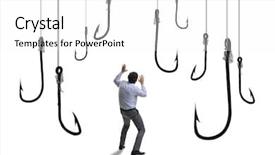  Presentation with greed - Slide deck consisting of greed - businessman being tempted to bite background and a white colored foreground