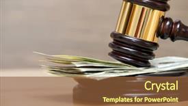  Presentation with greed - Colorful PPT layouts enhanced with greed - law gavel on a stack backdrop and a tawny brown colored foreground