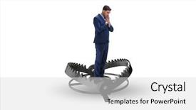  Presentation with greed - PPT layouts featuring greed - man caught in mouse trap background and a light gray colored foreground