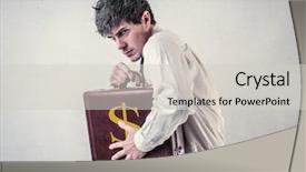  Presentation with greed - Amazing presentation theme having greed - money backdrop and a light gray colored foreground